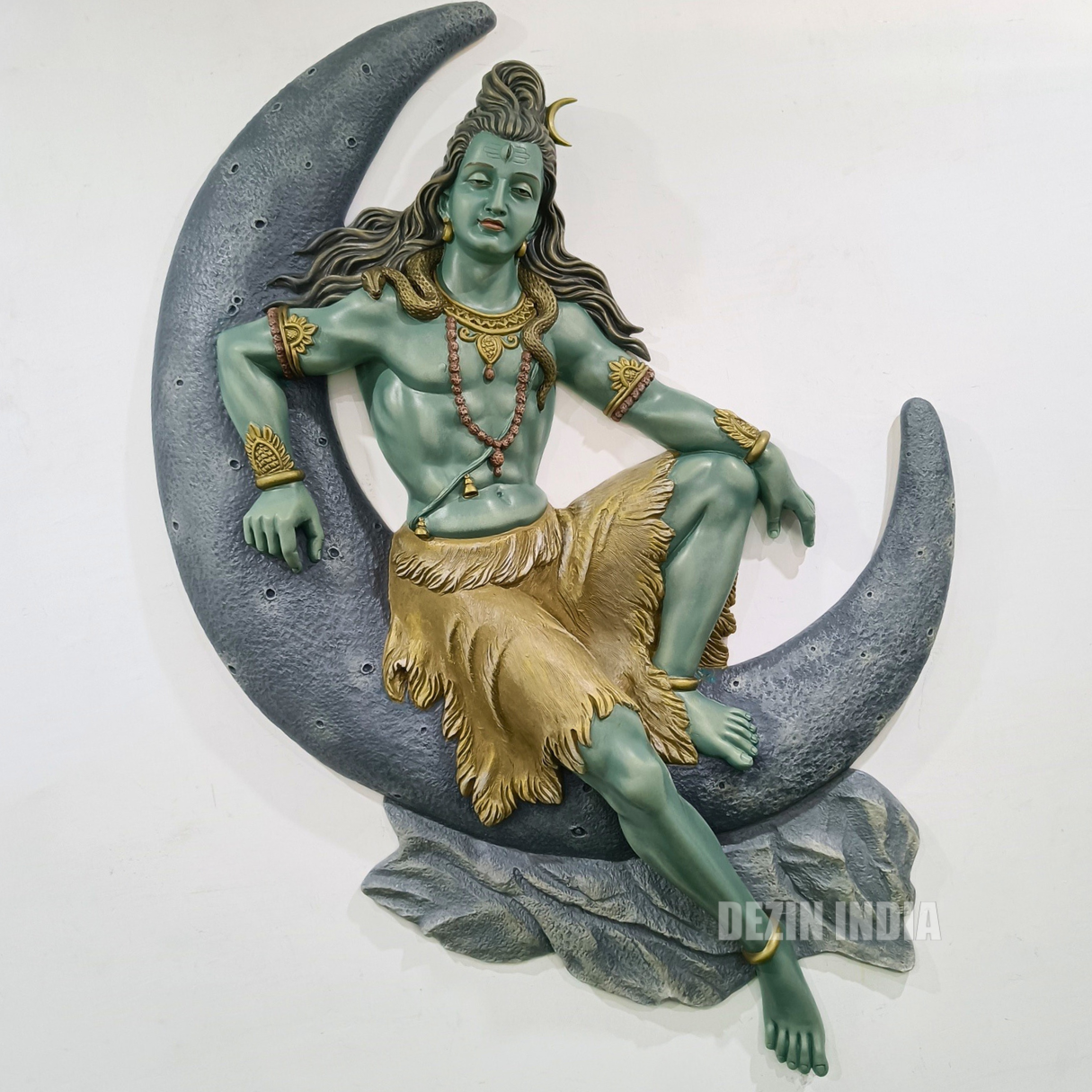 DA-88 Lord Shiva With Moon Wall Sculpture - 5x4ft