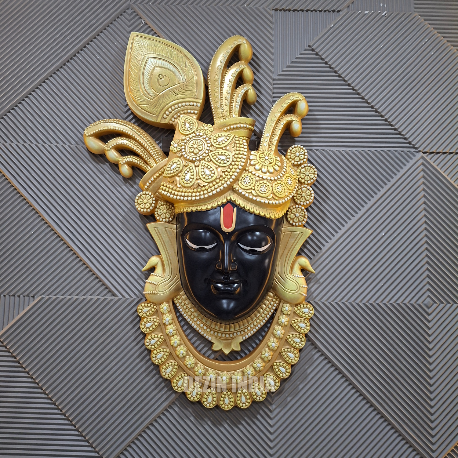 DA-27 Lord Shrinathji Nathdwara Face Wall Hanging Sculpture - 4x2.5ft