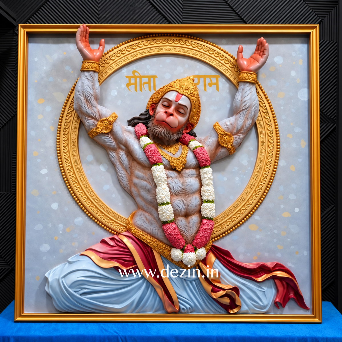 Hanuman Ji Ram Bhakti Wall Mural – 5.5 × 5.5 Ft