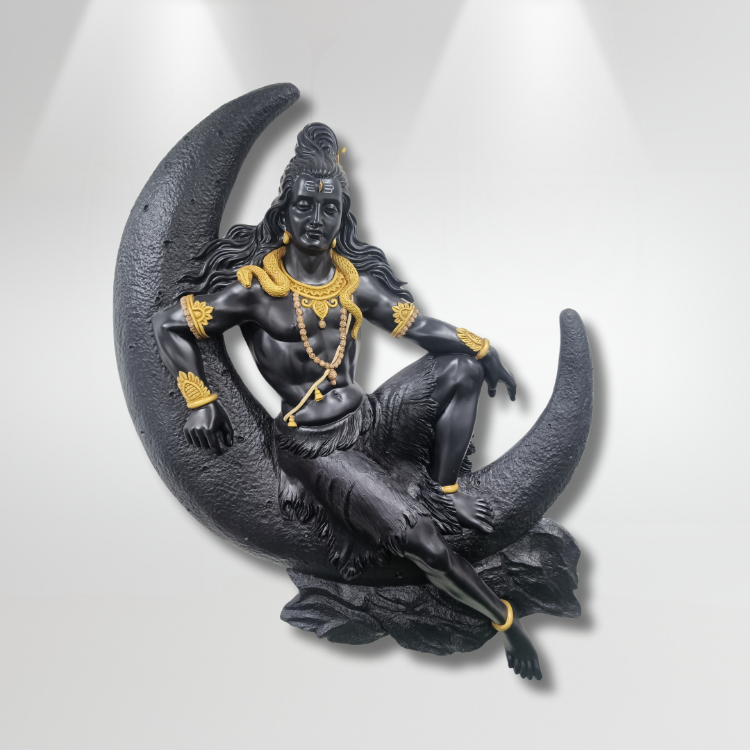 DA-88 Lord Shiva With Moon Wall Sculpture - 5x4ft