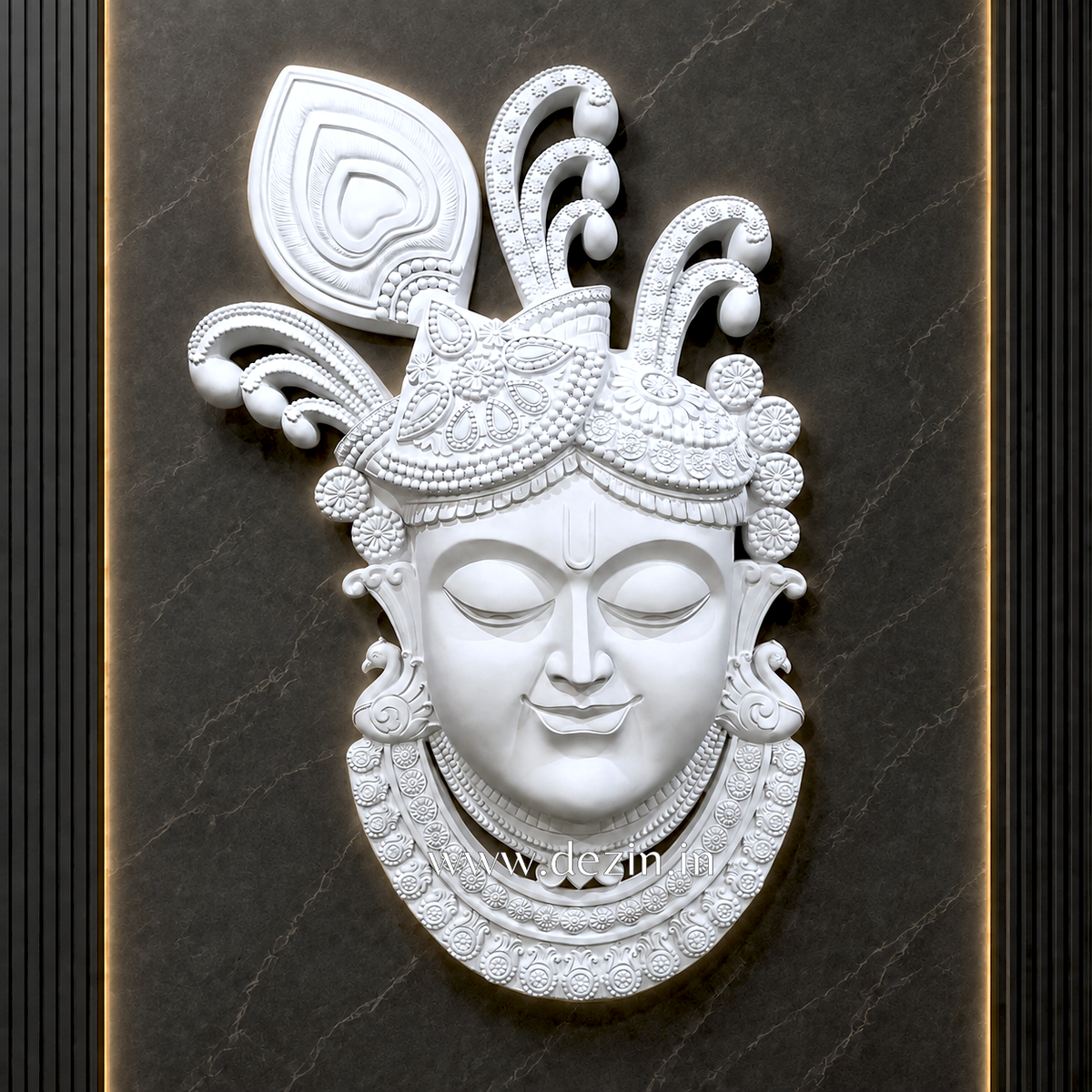 Lord Shrinathji Nathdwara Wall Mural - 6x4ft | Divine Decor | Dezin India