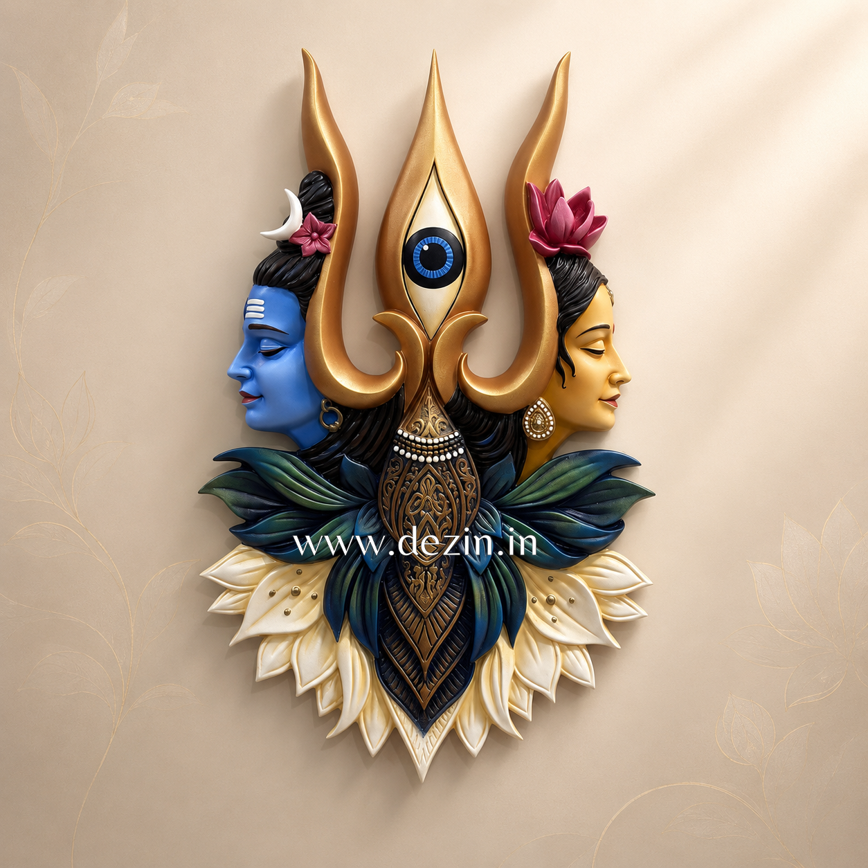 Shiva Shakti 3d Mural With Trishul and Divine Third Eye - 2ft