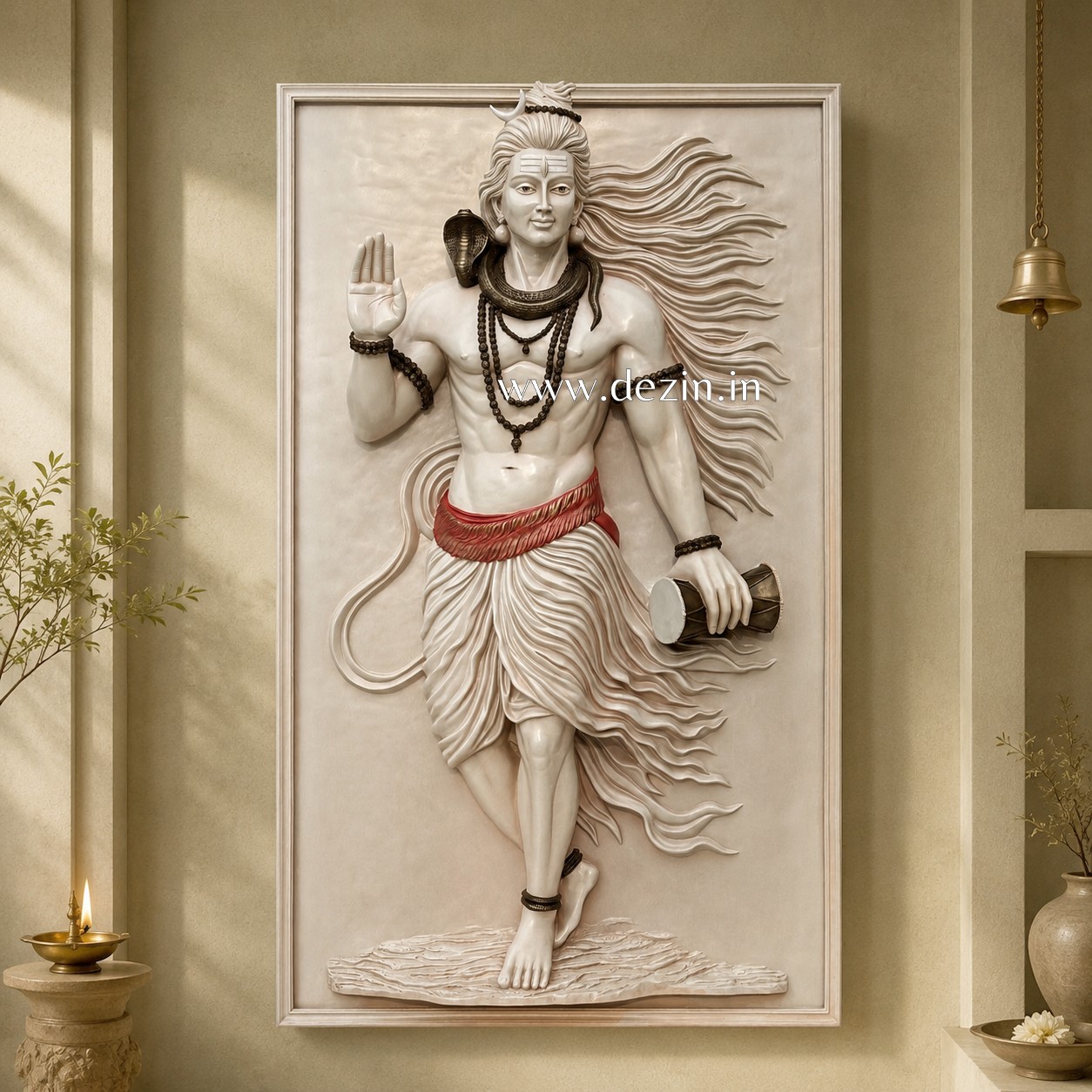 Mahadev Wall Mural with Damru - 7.5x4.5ft | Lord Shiva Blessing Decor🔱