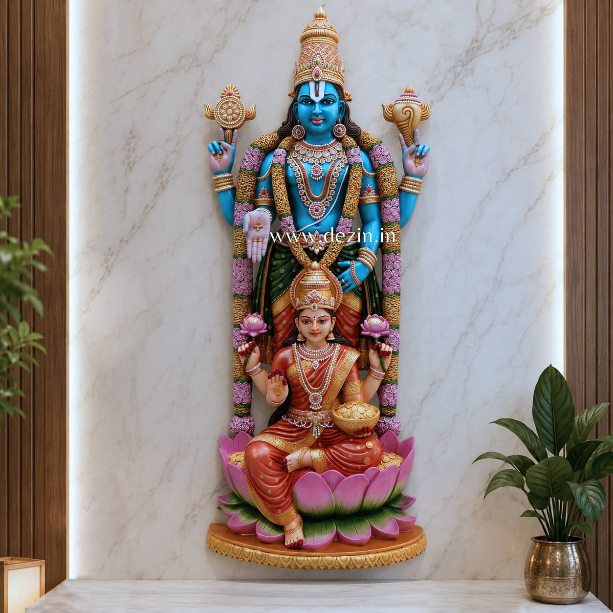 5ft Shri Lakshmi Venkateswara Balaji Wall Mural | Wealthiness Form of Balaji