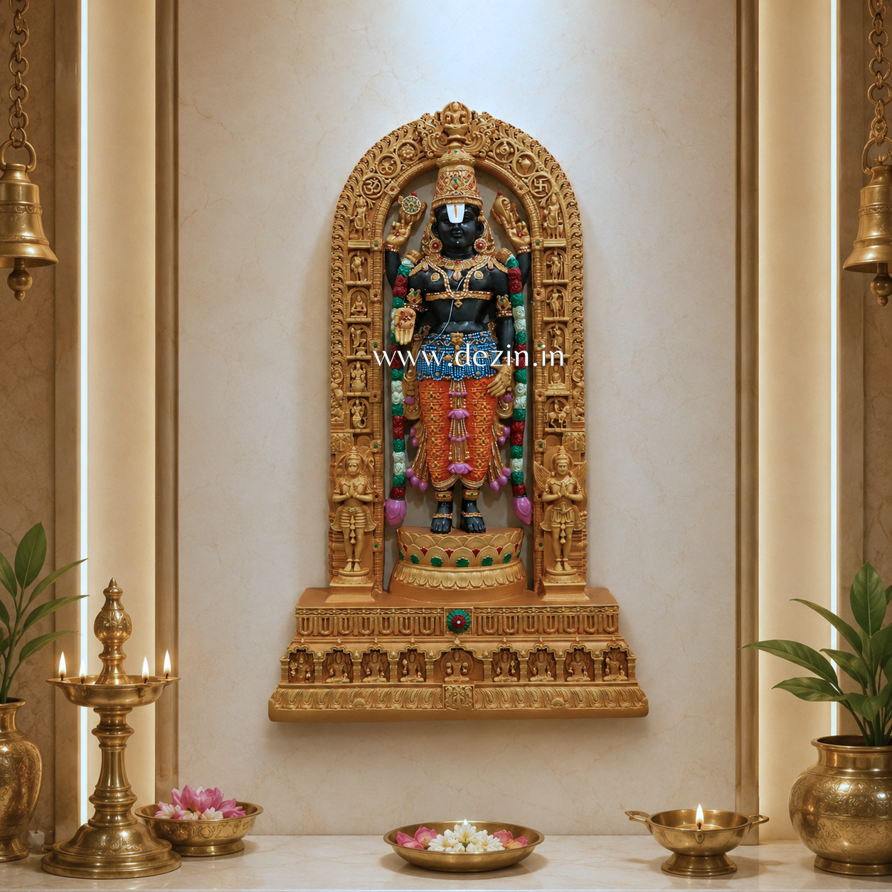 Shri Venkateswara Balaji Mural - 2ft 🐚Divine Puja Room Decor🛞