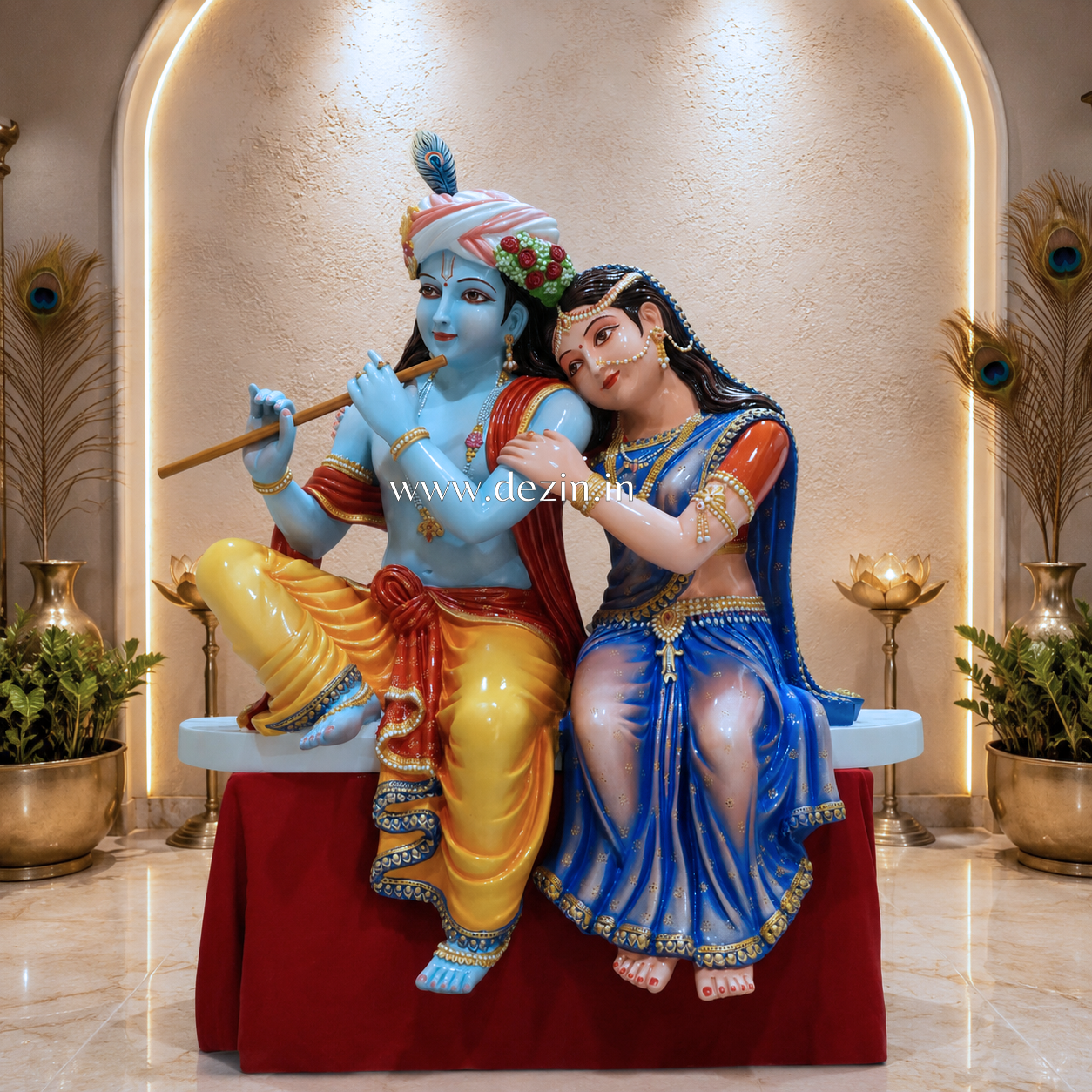3ft Radha Krishna Signature Devotional Sculpture | Eternal Love Duet