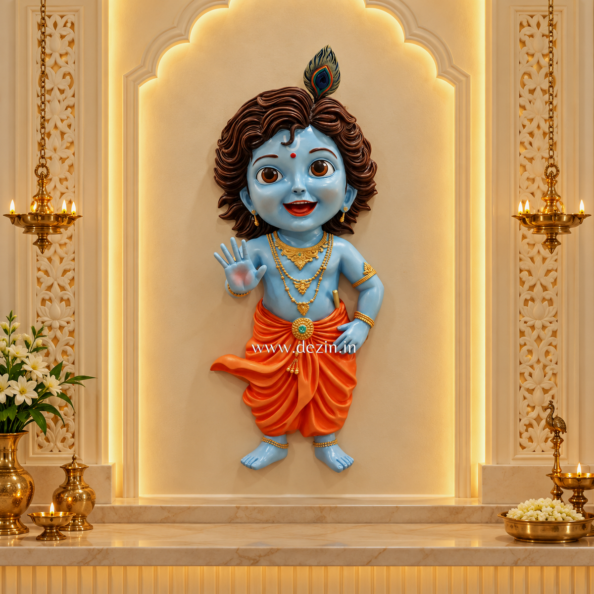 Beautiful Bal Krishna 3x1.5ft Wall Mural | Ideal for enhancing your Kids Room