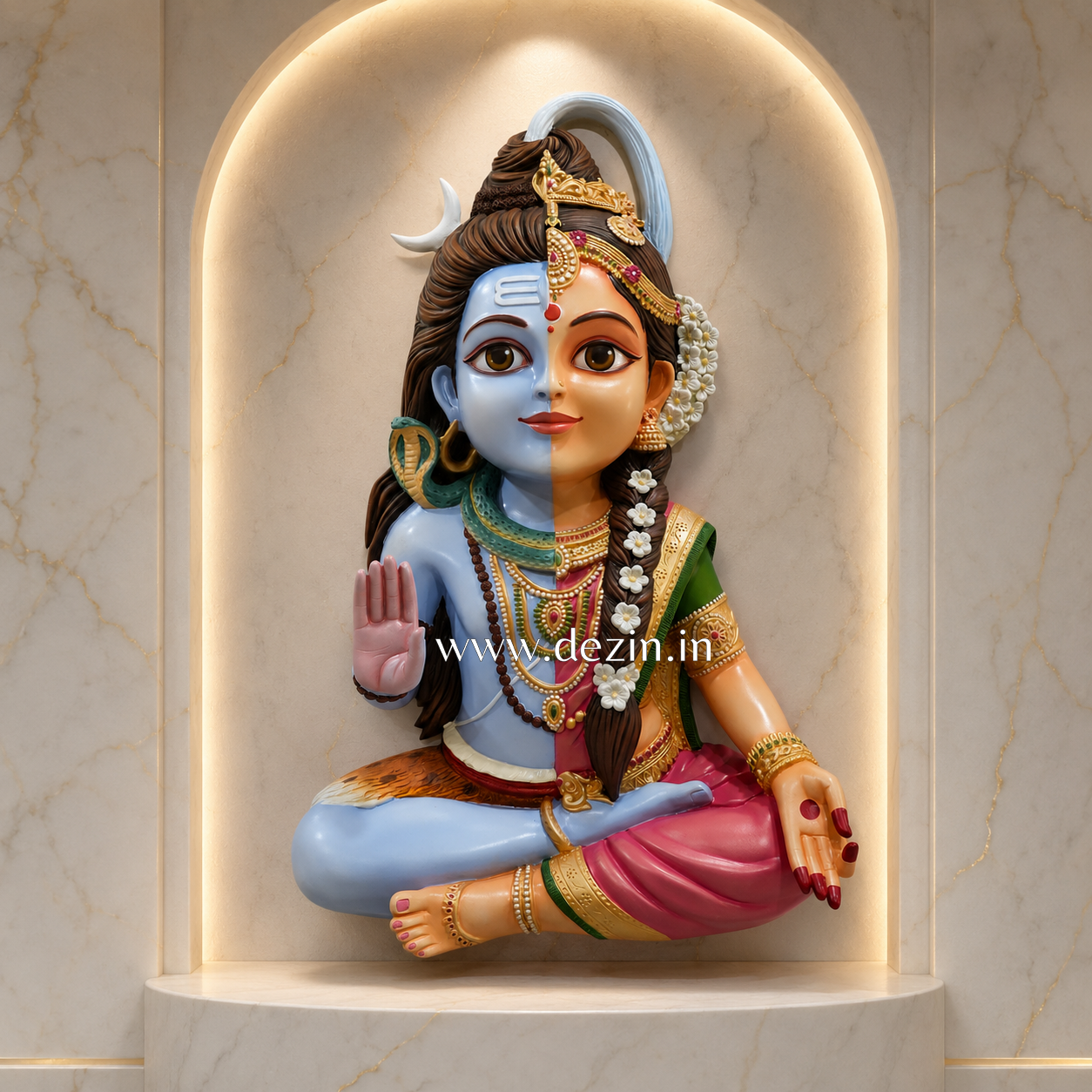 3x2 ft Bal Ardhanarishvara Wall Mural | The Divine Union Of Shiva-Shakti