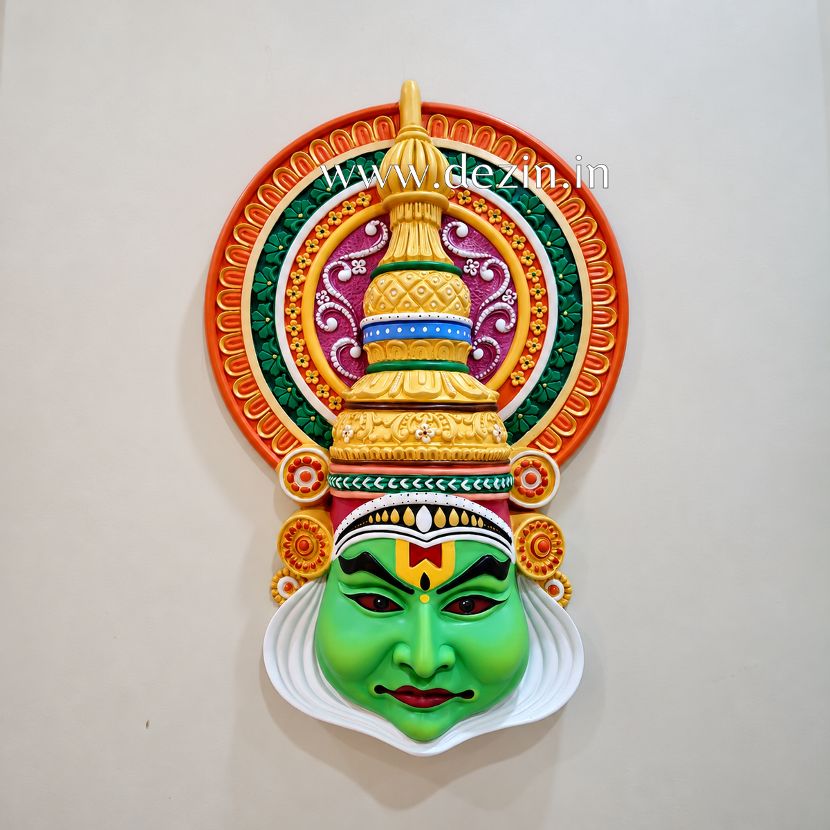 Kathakali Face Wall Mural 2.5ft | Traditional Kerala Art Décor