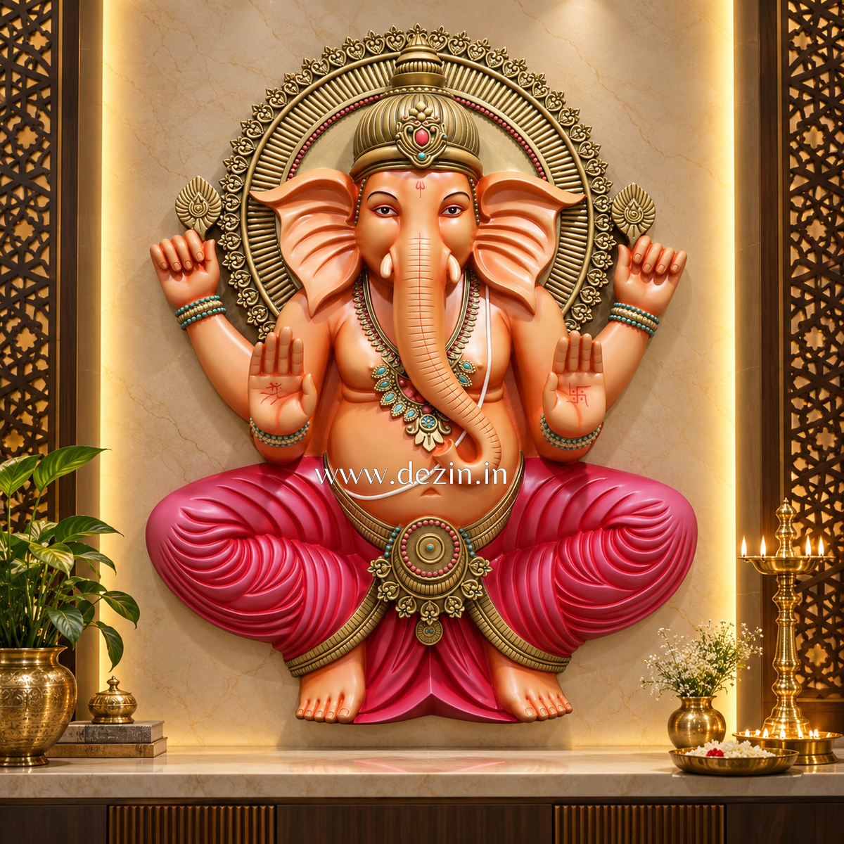Lord Ganesha Wall Hanging Mural - 5x4ft | Premium Wall Decor