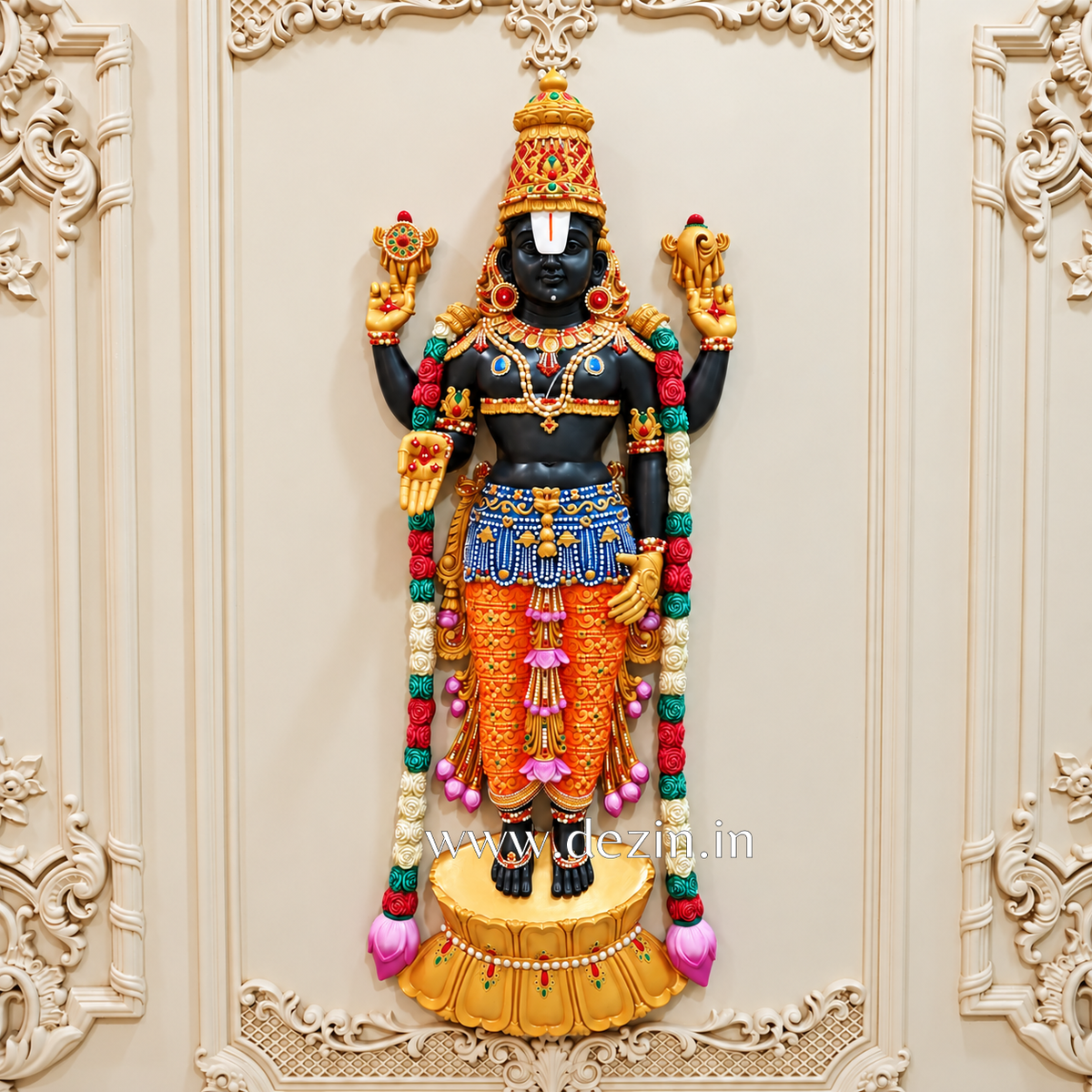 Sri Venkateswara Swamy Balaji Wall Mural - 5x2ft | Divine Blessings | Dezin India