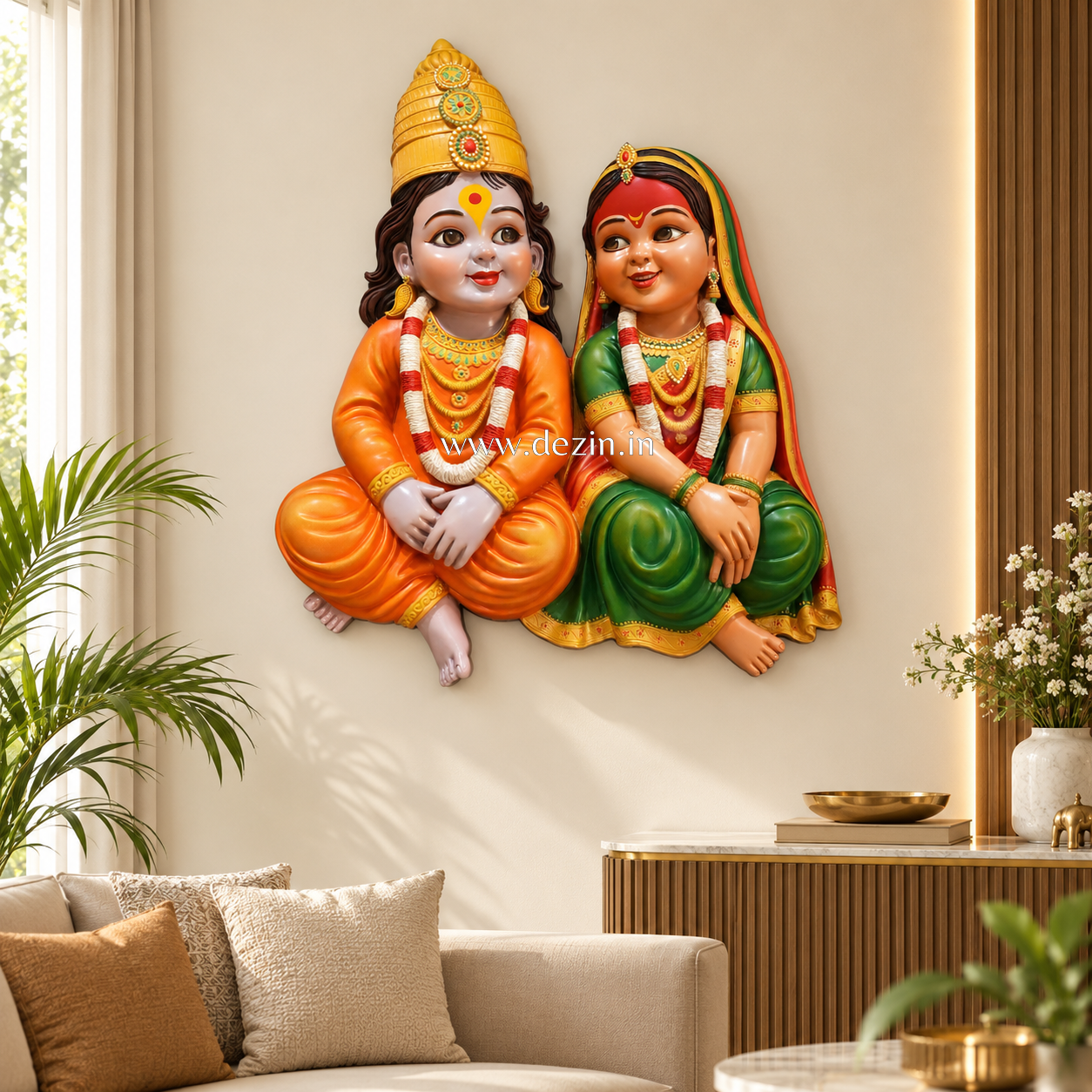 Cute Little Vitthal Rukmini Wall Mural - 3×3 ft | The Little Lords of Love