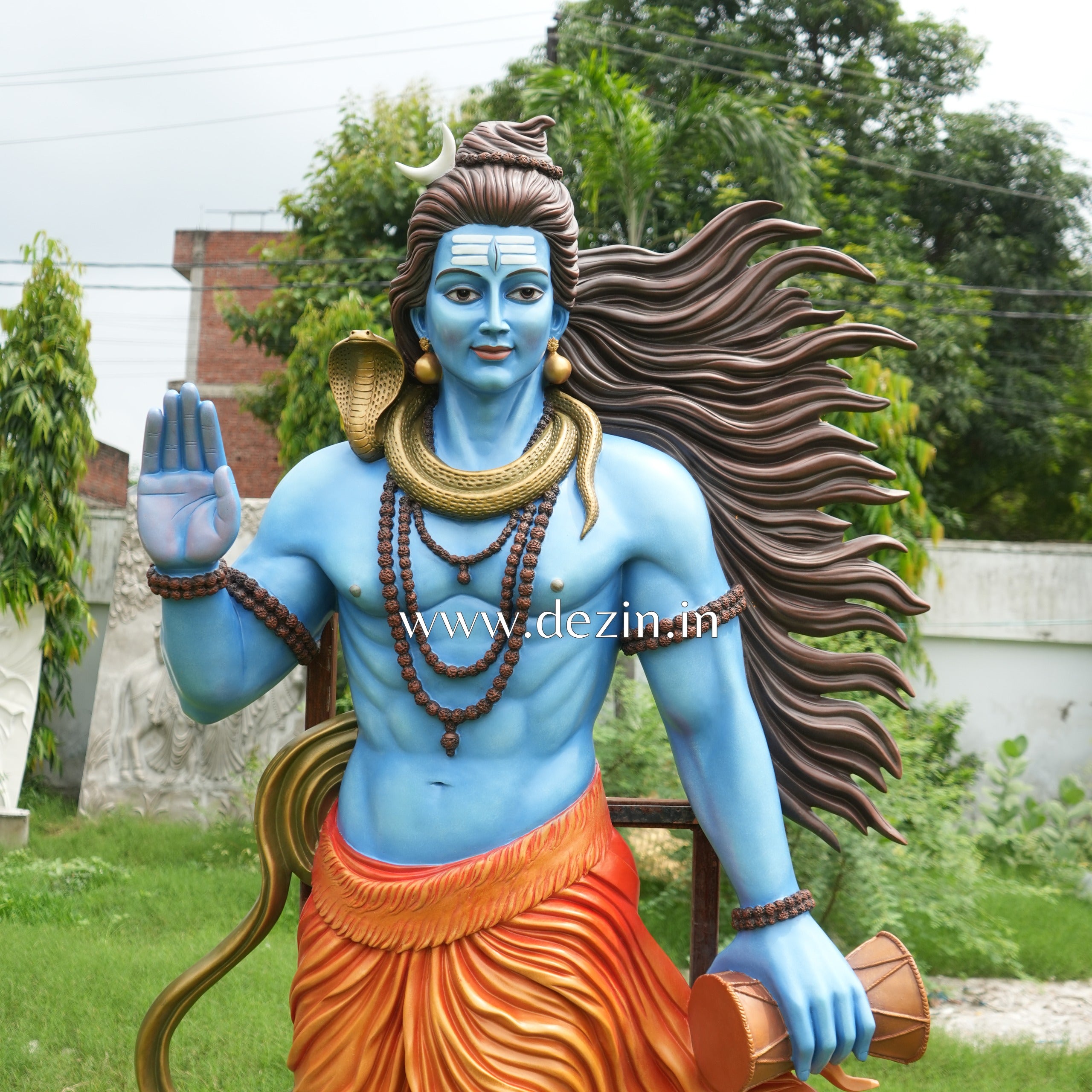 7ft Blessing Mahadev Wall Mural with Damru | Lord Shiva Spiritual Decor🔱