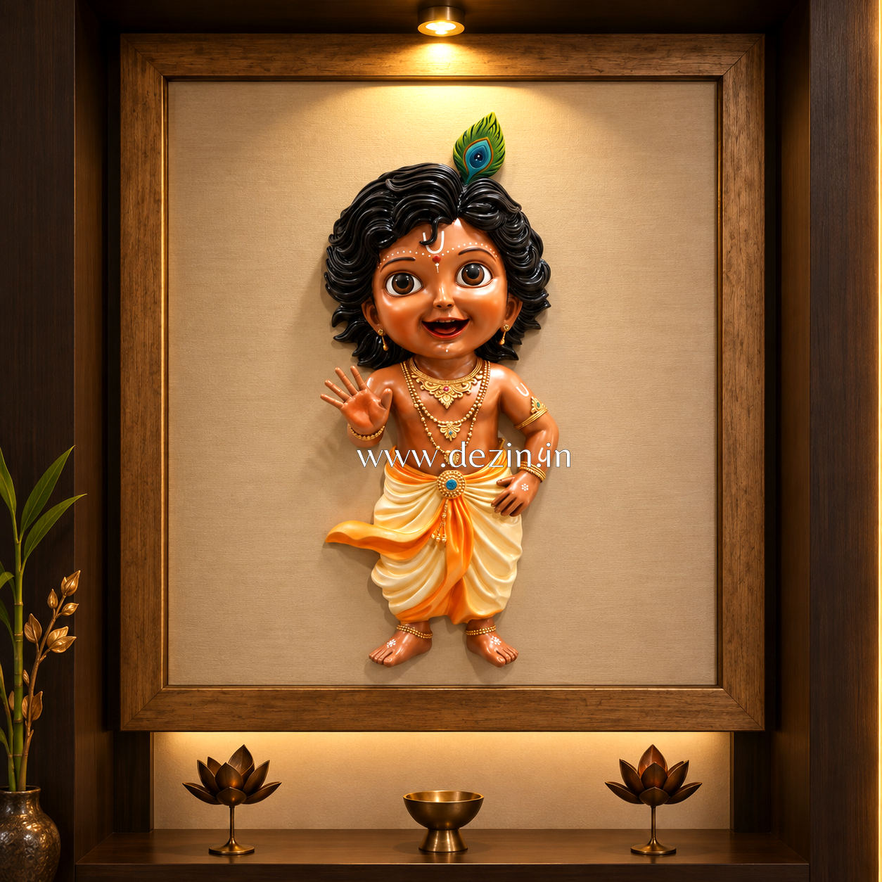 Beautiful Bal Krishna 3x1.5ft Wall Mural | Ideal for enhancing your Kids Room