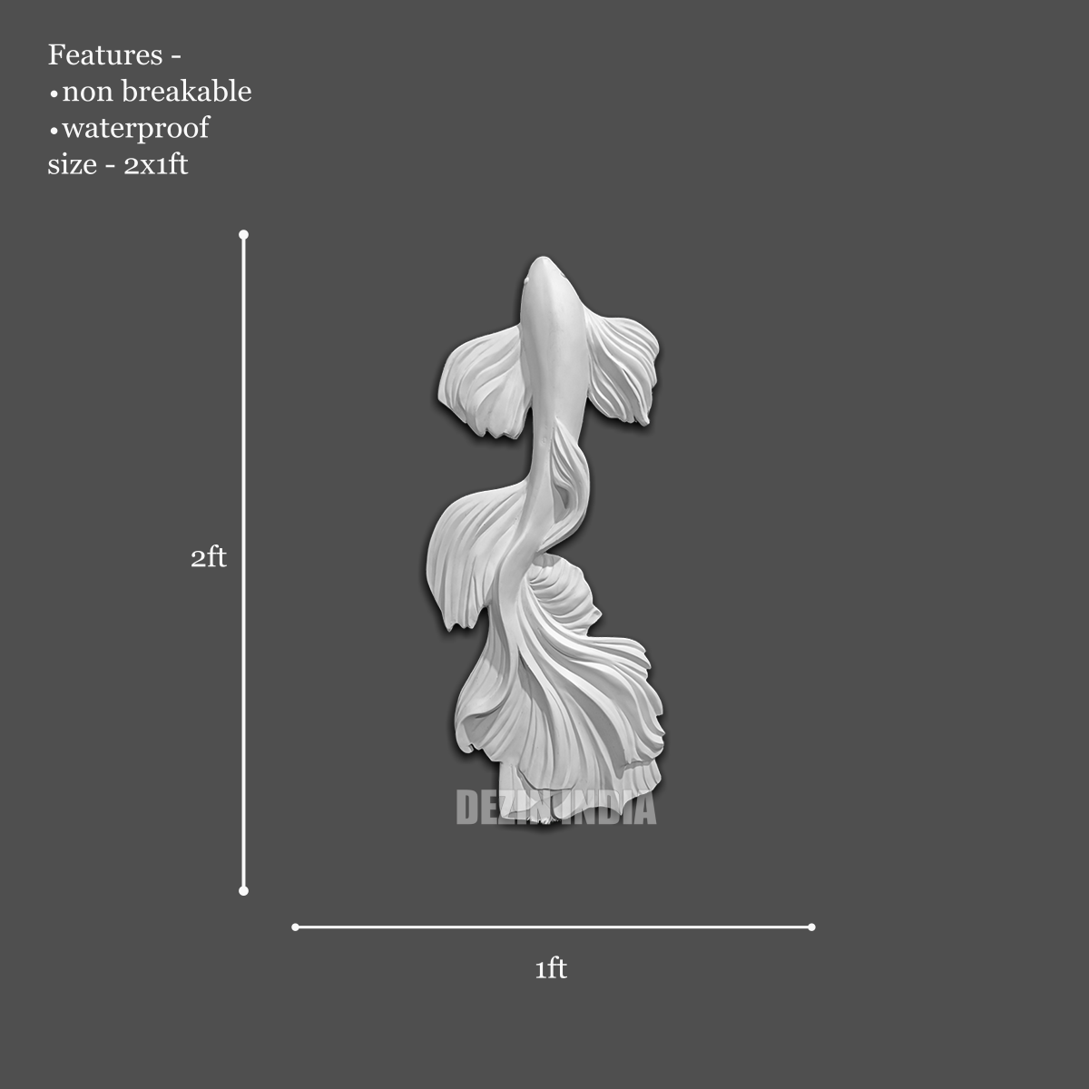 DA12 Fish Wall Hanging Sculpture 2x1 ft Dezin India