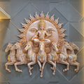 Lord Surya Narayana Wall Mural - 6x6ft | Divine Sun God with Seven Horses | Dezin India