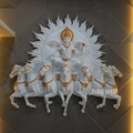Lord Surya Narayana Wall Mural - 6x6ft | Divine Sun God with Seven Horses | Dezin India