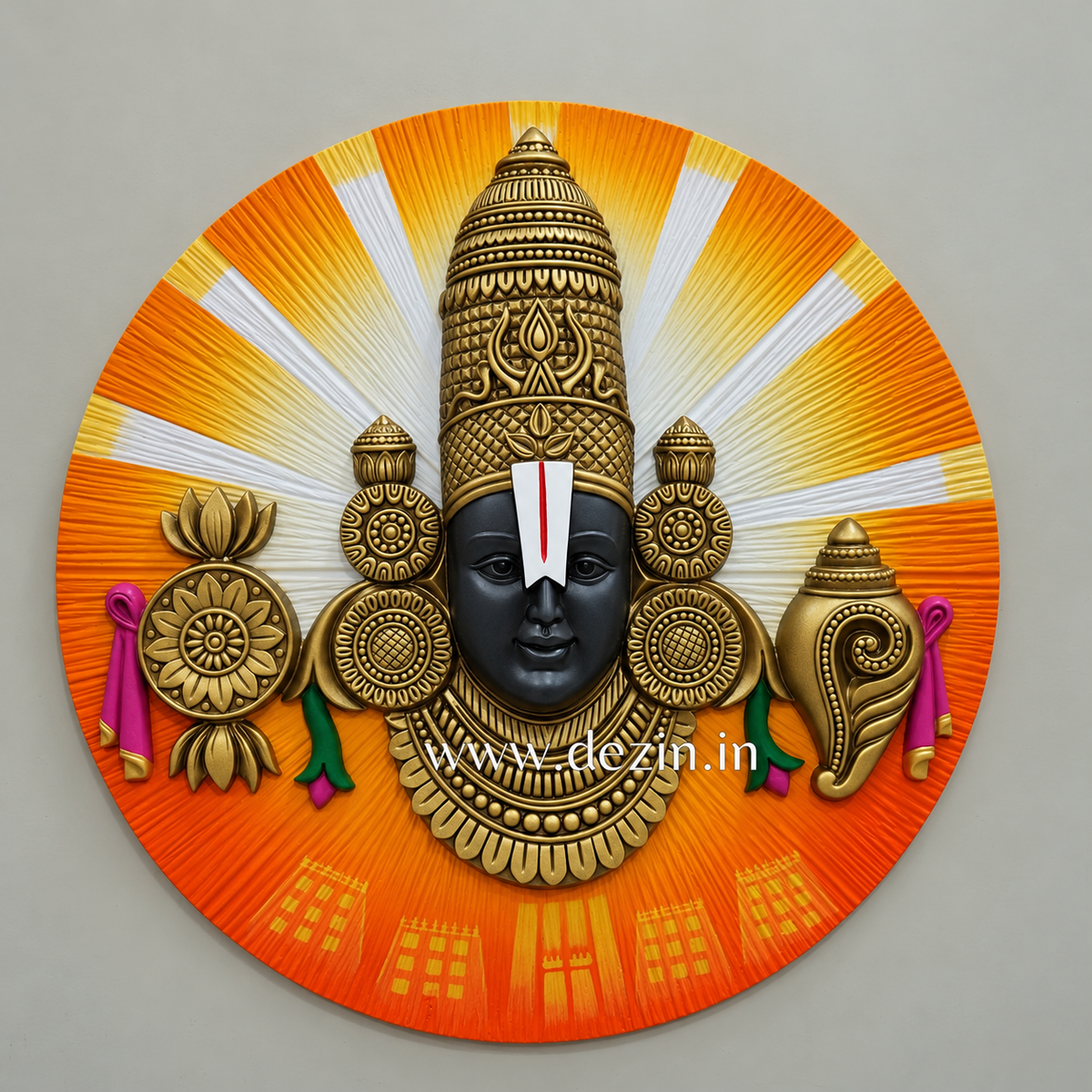 Lord Venkateshwara Tirupati Balaji Wall Mural 2.5ft | Divine Home Décor