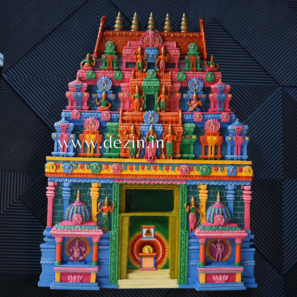 Shri Shiva Subramaniya Temple Wall Mural | 4.5x3.5ft Handcrafted Decorative Mural