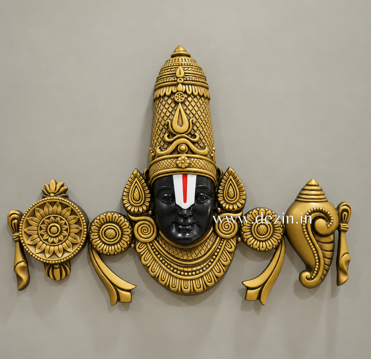 Tirupati Balaji Wall Mural 2.5×3 ft | Venkateswara 3D Artwork | Temple Wall Decor