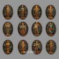 DA-122 Twelve Hindu Deities and Avatars Oval-Shaped for Wall Decor