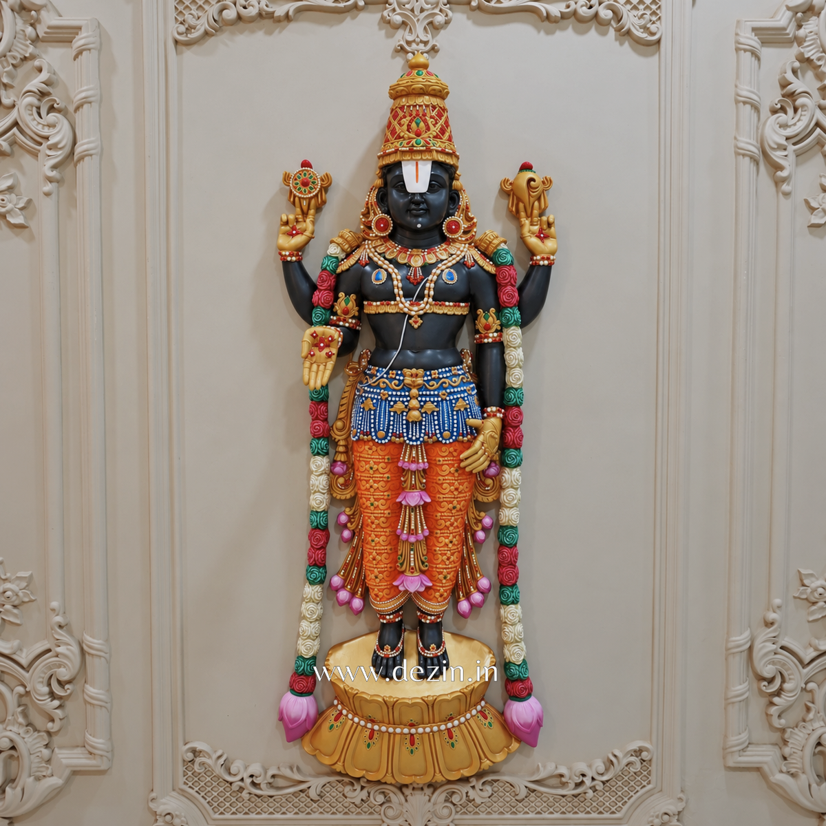 Sri Venkateswara Swamy Balaji Wall Mural - 5x2ft | Divine Blessings | Dezin India