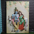 DA-91 Shri Krishna, Radha & Cow Wall Sculpture 5x3.5ft