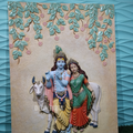 DA-91 Shri Krishna, Radha & Cow Wall Sculpture 6x4.5ft