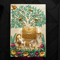 Kamadhenu Cow & Calf with Kalpavriksha Mural - 6x4ft | Gau Mata Arts
