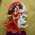 Shiva Parvati Divine Dance 3D Wall Mural | 5.5 Ft Premium Wall Decor
