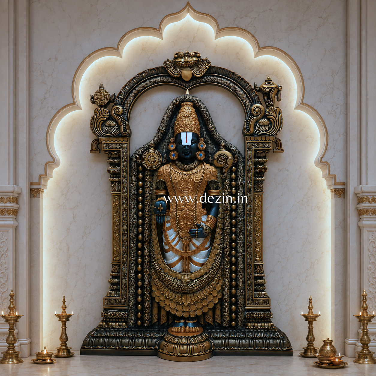 Shri Venkateswara Balaji Temple Wall Mural – 6x4ft | Sacred Tirupati Decor