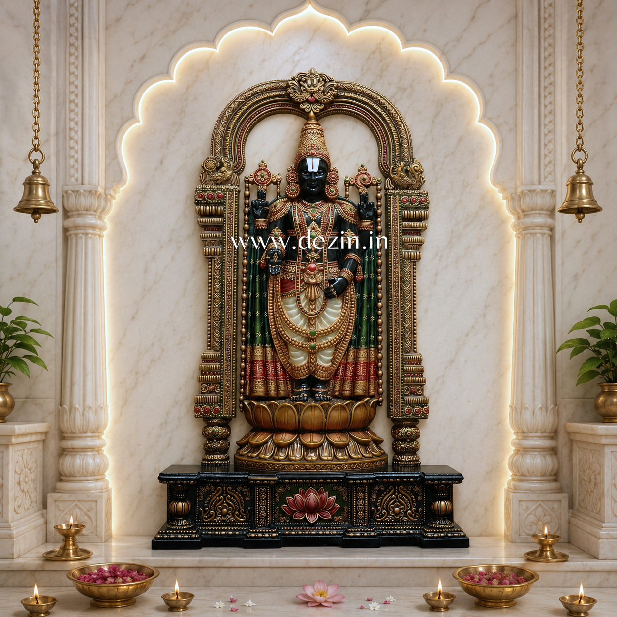 Shri Venkateswara Balaji Wall Mural – 4ft | Sanatan Temple Decor