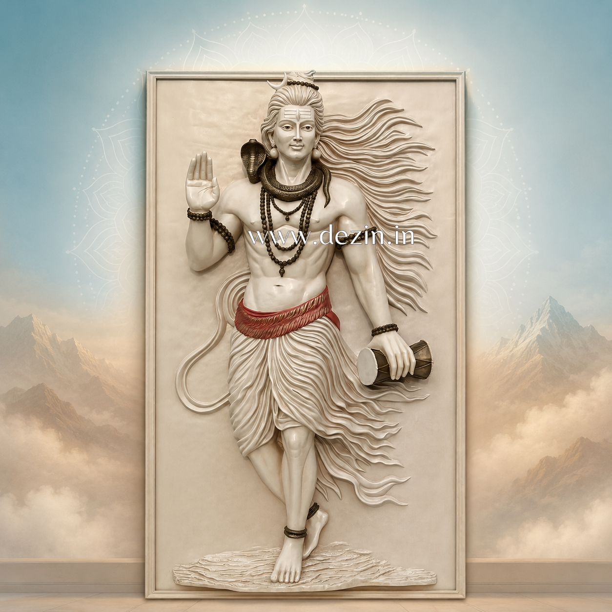 Mahadev Wall Mural with Damru - 7.5x4.5ft | Lord Shiva Blessing Decor🔱