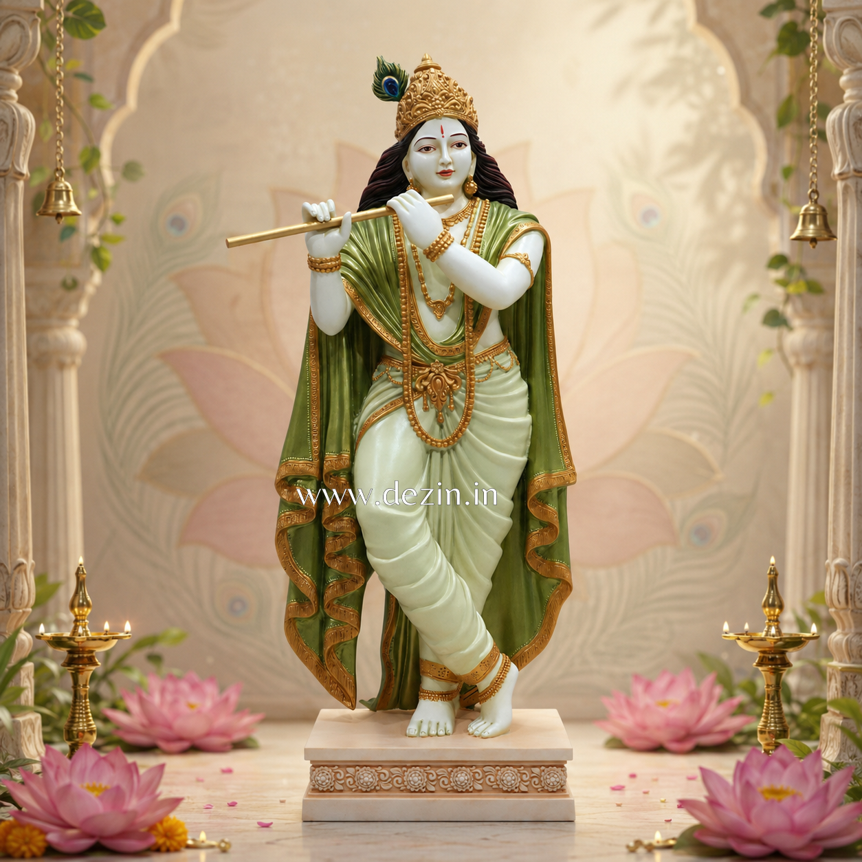 4ft Shri Krishna Standing statue with flute | Spiritual Decor of Murlidhar🪈