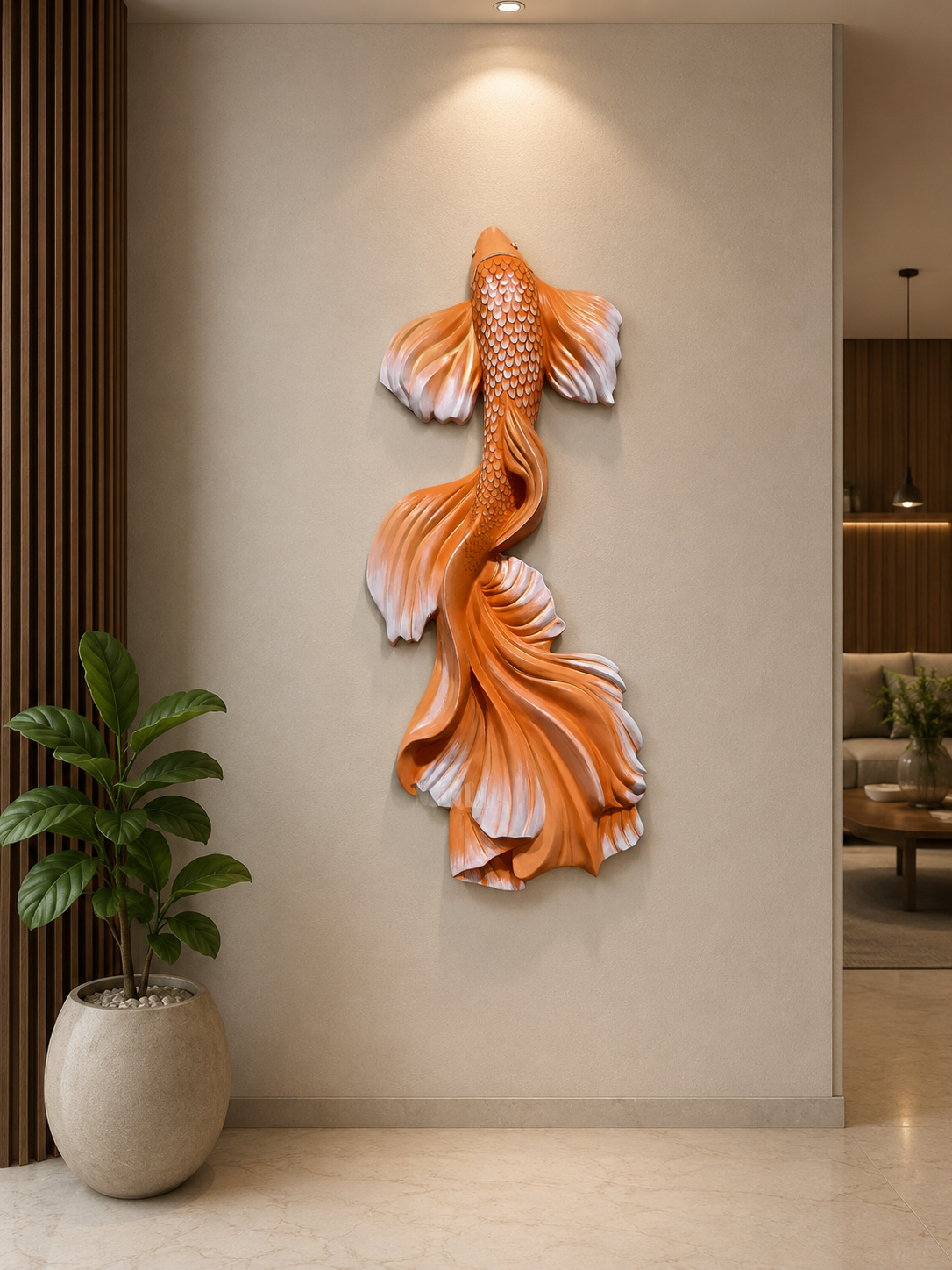 DA-12 Fish Wall Hanging Sculpture - 3x1 ft