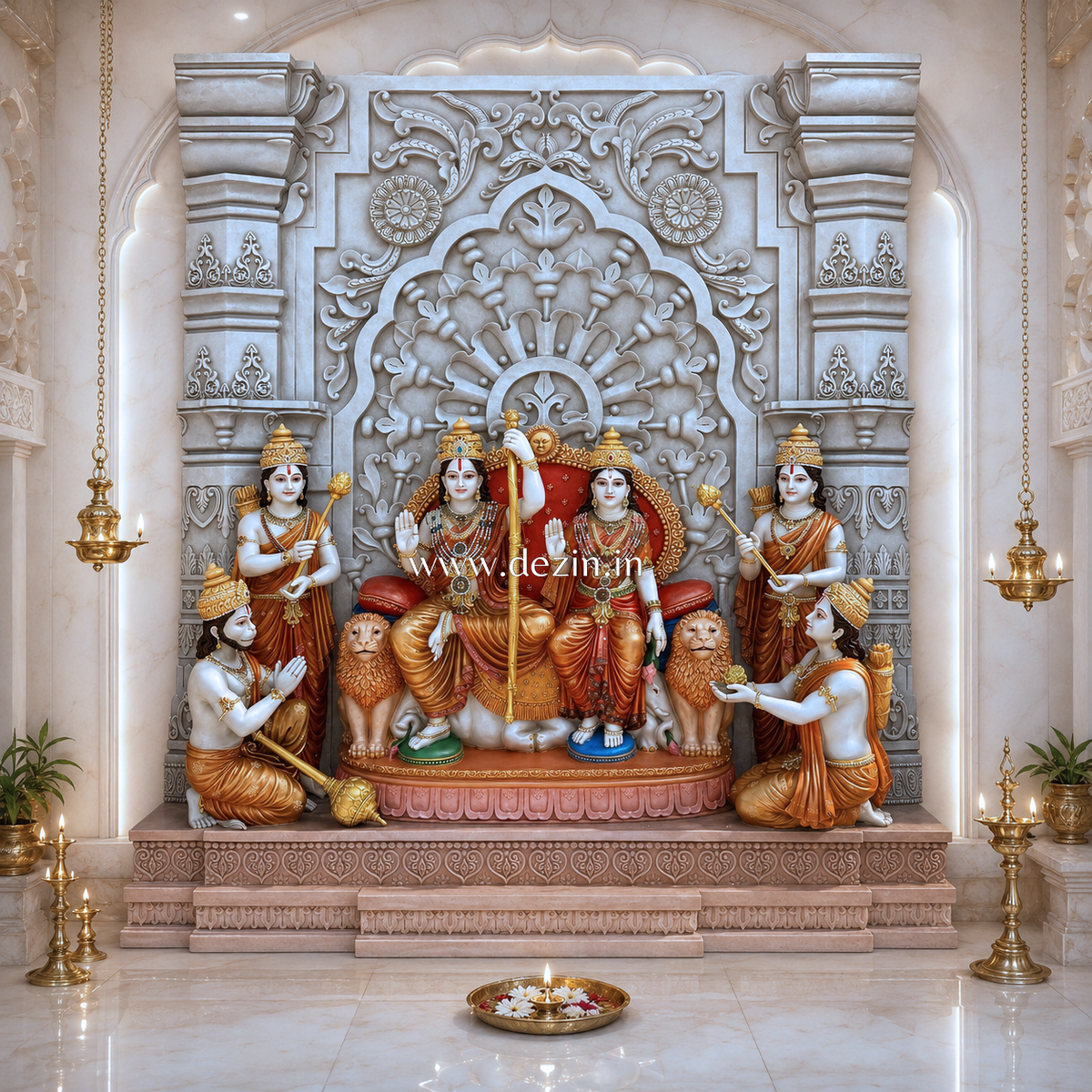 Shri Ram Darbar Wall Mural - 8x7 ft | Grand Ayodhya Temple Edition🚩