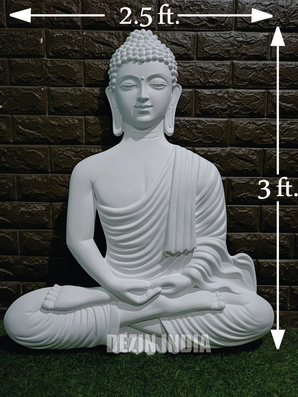 DA59 Lord Buddha Wall Hanging Sculpture 3x2.5ft Dezin India