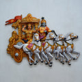 Shri Krishna & Arjuna Chariot 3D Mural 6ft | Epic Kurukshetra Decor
