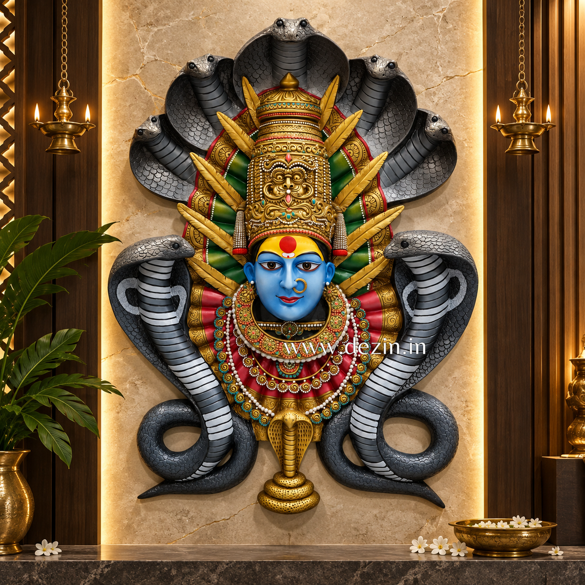 Renuka Yellamma Devi Wall Mural - Divine 4x3 ft Wall Art of Goddess