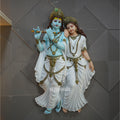 Shri Radha Krishna Wall Mural 5.5x3ft | Elegant Spiritual Décor for Home & Temple
