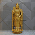 Lord Murugan Wall Mural 5x2ft | Kartikeya Sculpture for Temple & Home Décor