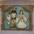 Shri Radha Krishna Wall Mural 5x4ft | Divine Couple Sculpture for Home & Temple