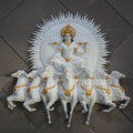 Lord Surya Narayana Wall Mural – 4x4ft | Divine Sun God with Seven Horses | Dezin India
