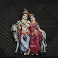 Shri Krishna & Radha Rani with Cow Wall Mural – 2.5x2ft | Divine Love Art | Dezin India