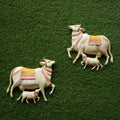 DA-68 Cow Calf Wall Hanging Sculpture - 12x12 inches
