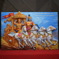 Krishna & Arjuna Chariot Wall Mural 6×4 ft | Epic Mahabharata Scene | Divine Kurukshetra Art