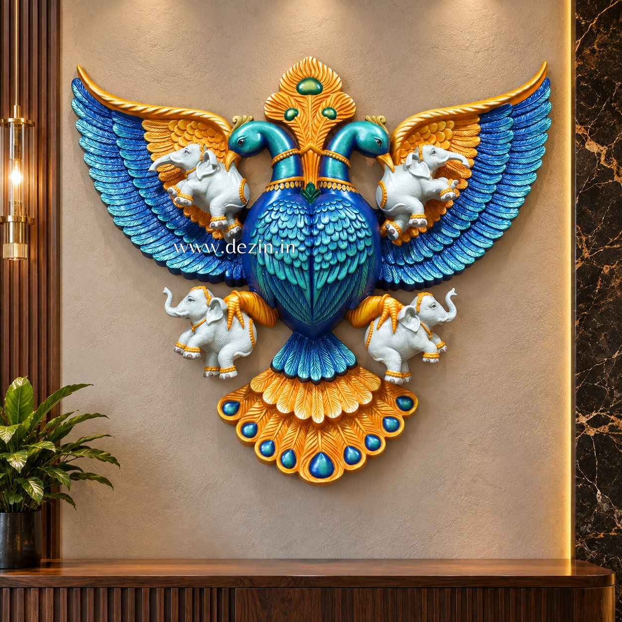 Gandaberunda 3D Wall Mural | 4x4ft Powerful Form of Narasimha