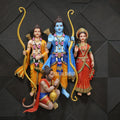 Divine Ram Darbar 3D Wall Mural - 4x3.5 ft | Shri Ram, Sita, Lakshman with Hanuman