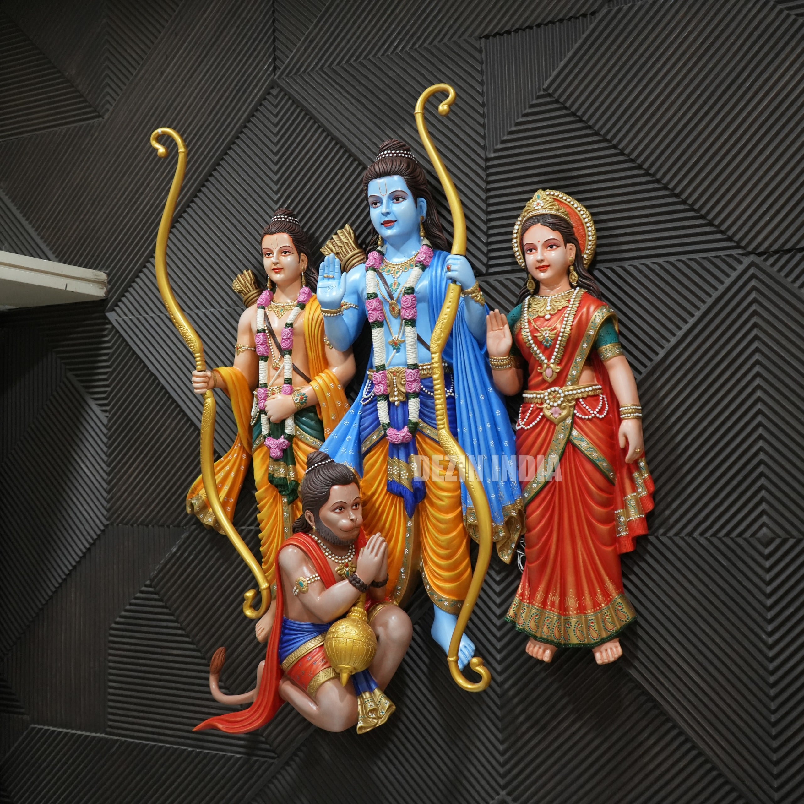 Divine Ram Darbar 3D Wall Mural - 4x3 ft | Shri Ram, Sita
