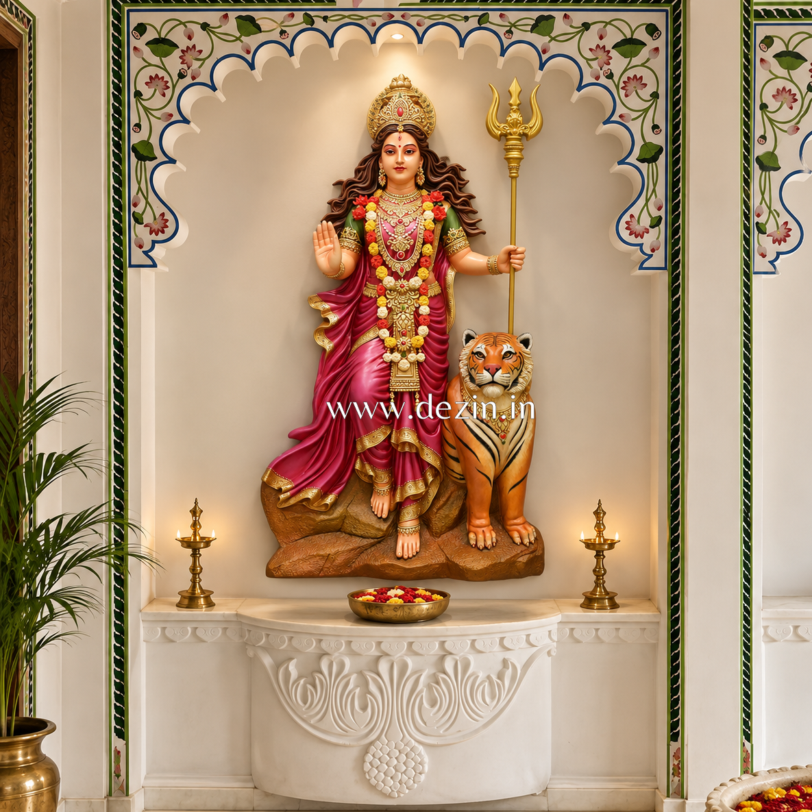 Mata Durga Wall Mural 5x3ft | Divine Power of Adishakti for Home & Temple